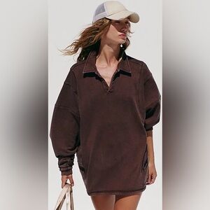 FREE PEOPLE Work It Out Pullover - Black Walnut